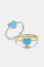 Load image into Gallery viewer, 925 Sterling Silver Artificial Turquoise Ring