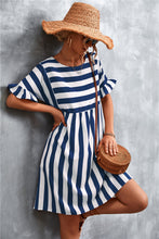 Load image into Gallery viewer, Striped Flounce Sleeve Dress