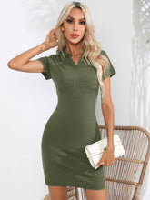 Load image into Gallery viewer, Johnny Collar Short Sleeve Bodycon Dress