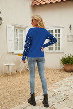 Load image into Gallery viewer, Printed Dropped Shoulder Round Neck Sweater