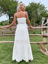 Load image into Gallery viewer, Plunge Button Front Eyelet Maxi Dress