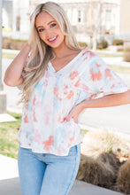 Load image into Gallery viewer, Tie-Dye V-Neck Tie Back Top