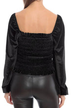 Load image into Gallery viewer, Smocked Square Neck Long Sleeve Blouse