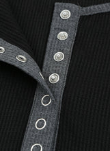 Load image into Gallery viewer, Elbow Patch Waffle Knit Henley Top