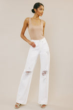Load image into Gallery viewer, Kancan High-Rise Distressed Flare Jeans in White DIBS CAN