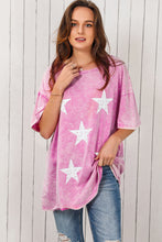 Load image into Gallery viewer, Star Print Dropped Shoulder Tunic T-Shirt