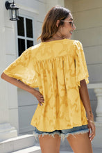 Load image into Gallery viewer, Applique Frill Trim Flutter Sleeve Blouse