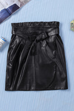 Load image into Gallery viewer, Belted Paperbag Waist PU Leather Skirt DIBS MOTHERSDAY