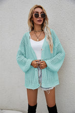 Load image into Gallery viewer, Openwork V-Neck Dropped Shoulder Cardigan