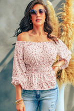 Load image into Gallery viewer, Ditsy Floral Off-Shoulder Peplum Blouse