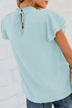 Load image into Gallery viewer, Layered Flutter Sleeve Smocked Blouse