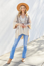 Load image into Gallery viewer, Justin Taylor Leopard Open Front Side Slit Poncho