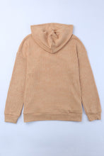 Load image into Gallery viewer, Waffle-Knit Drawstring Hoodie with Kangaroo Pocket