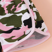 Load image into Gallery viewer, HELLO GIRL Graphic Tee and Camouflage Shorts Set