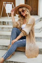 Load image into Gallery viewer, Gradient Rib-Knit Open Front Longline Cardigan
