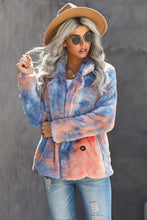 Load image into Gallery viewer, Printed Button Detail Teddy Jacket with Pockets