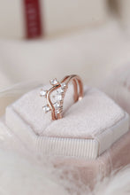 Load image into Gallery viewer, Natural Moonstone and Zircon Three-Piece Ring Set