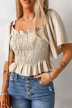 Load image into Gallery viewer, Smocked Frill Trim Peplum Top