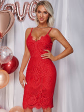 Load image into Gallery viewer, Spaghetti Strap Lace Sheath Dress
