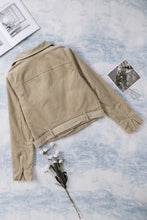 Load image into Gallery viewer, Belted Zip-Up Corduroy Jacket