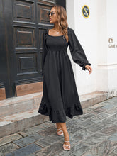 Load image into Gallery viewer, Smocked Ruffle Hem Flounce Sleeve Dress