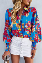 Load image into Gallery viewer, Printed Lantern Sleeve Button-Up Shirt