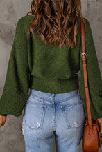 Load image into Gallery viewer, Ribbed Trim Balloon Sleeve Sweater