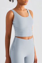Load image into Gallery viewer, Side Drawstring Scoop Neck Sports Tank