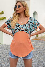 Load image into Gallery viewer, Leopard Color Block Cut Out Back Top