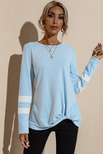 Load image into Gallery viewer, Double Stripe Twist Hem Tee
