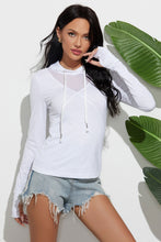 Load image into Gallery viewer, Solid Mesh Drawstrings Hoodie