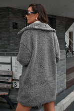 Load image into Gallery viewer, Button Front Lapel Collar Teddy Coat