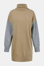 Load image into Gallery viewer, Color Block Turtleneck Sweater Dress