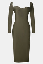Load image into Gallery viewer, Sweetheart Neck Long Sleeve Back Slit Bandage Dress