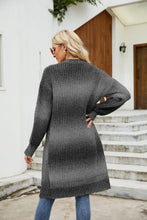 Load image into Gallery viewer, Gradient Rib-Knit Open Front Longline Cardigan