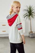 Load image into Gallery viewer, Girls Striped Color Block Hoodie