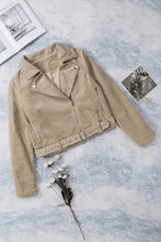 Load image into Gallery viewer, Belted Zip-Up Corduroy Jacket