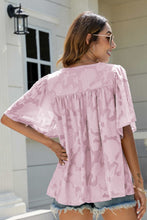 Load image into Gallery viewer, Applique Frill Trim Flutter Sleeve Blouse