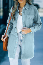 Load image into Gallery viewer, Corduroy Button Down Longline Shirt Jacket