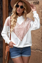 Load image into Gallery viewer, Chevron Sequin Drawstring Hoodie