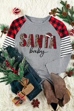 Load image into Gallery viewer, Christmas SANTA BABY Mixed Print Long Sleeve Top