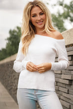 Load image into Gallery viewer, One-Shoulder Long Sleeve Ribbed Top