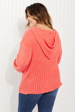 Load image into Gallery viewer, POL Peach Pie Full Size Ribbed Hooded Sweater