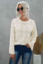 Load image into Gallery viewer, Openwork Flare Sleeve Pullover Sweater