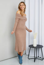 Load image into Gallery viewer, Culture Code Button Detail Off-Shoulder Sweater Dress