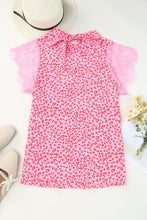 Load image into Gallery viewer, Leopard Print Lace Short Sleeve Blouse