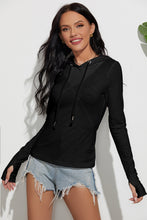 Load image into Gallery viewer, Solid Mesh Drawstrings Hoodie