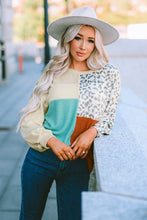 Load image into Gallery viewer, Leopard Patchwork Long Sleeve Top