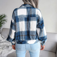 Load image into Gallery viewer, Plaid Button Cuff Long Sleeve Jacket