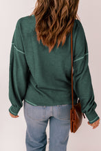 Load image into Gallery viewer, Contrast Stitching Waffle Knit Top